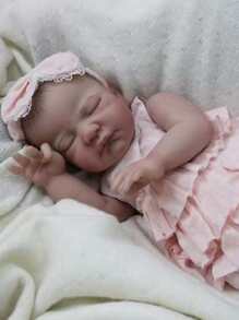 1入組 20 英寸八月重生女孩手工逼真新生嬰兒娃娃帶根或彩繪頭髮供選擇（部分部件隨機發送）