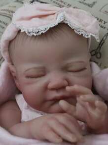 1入組 20 英寸八月重生女孩手工逼真新生嬰兒娃娃帶根或彩繪頭髮供選擇（部分部件隨機發送）