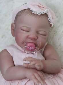 1入組 20 英寸八月重生女孩手工逼真新生嬰兒娃娃帶根或彩繪頭髮供選擇（部分部件隨機發送）