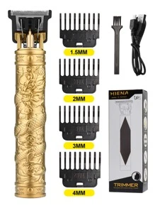 理髮器,剃鬚刀,男士修剪器,金色,龍壓花 - 金色 - 查看 1