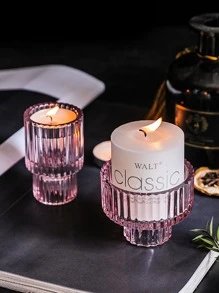 1入北歐風格茶蠟燭架燭台,桌上燭台浪漫家居裝飾水晶玻璃 - 粉色 - 查看 1