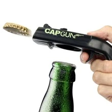 1pc Creative Portable Bottle Opener, Funny Launcher Shooter Bottle Opener For Creative Game, Family Party, Bar, Outdoor Barbecue, Plastic, Kitchen Accessories,Beer,Can Opener - Black - View 2