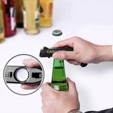 1pc Creative Portable Bottle Opener, Funny Launcher Shooter Bottle Opener For Creative Game, Family Party, Bar, Outdoor Barbecue, Plastic, Kitchen Accessories,Beer,Can Opener - Black - View 6