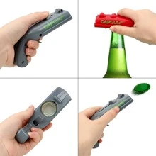 1pc Creative Portable Bottle Opener, Funny Launcher Shooter Bottle Opener For Creative Game, Family Party, Bar, Outdoor Barbecue, Plastic, Kitchen Accessories,Beer,Can Opener - Black - View 11