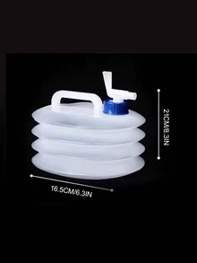 1pc Foldable Outdoor Water Bucket With Faucet & Carrying Handle, Portable Plastic Water Storage Container For Home & Car Use - Clear - View 4
