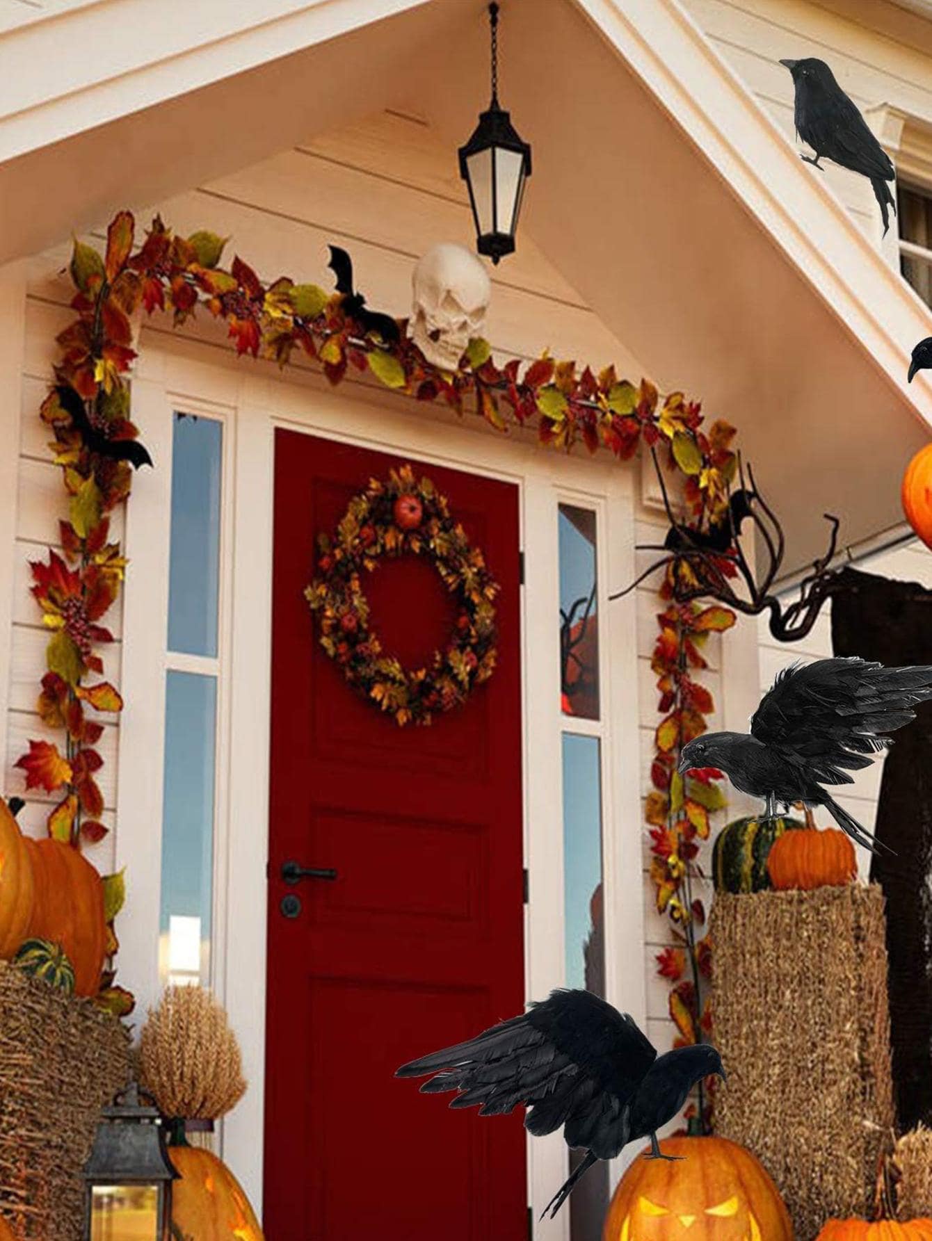 1pack Halloween Crows Decorations, Large Halloween Realistic Crows