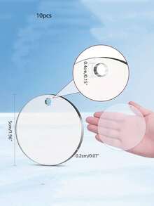 10 chiếc đĩa tròn trong suốt bằng Acrylic, mặt dây chuyền trang trí Giáng sinh tự làm - Trong sáng - Xem 3