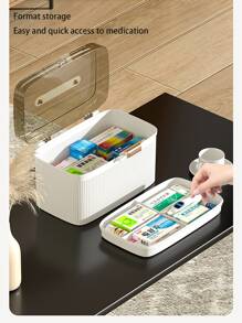 1pc Family Medicine Storage Box First Aid Kit Emergency Medicine Organizer Box