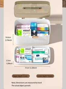 1pc Family Medicine Storage Box First Aid Kit Emergency Medicine Organizer Box