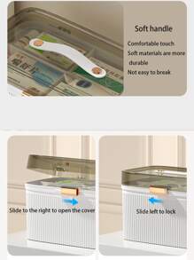 1pc Family Medicine Storage Box First Aid Kit Emergency Medicine Organizer Box