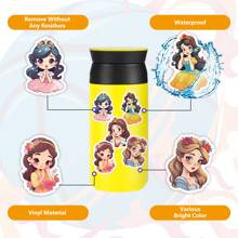 50pcs Cartoon Skirt Princess Stickers, Kindergarten Children's Toys Graffiti, Beautiful Princess Stickers For Girls - Multicolor - View 6