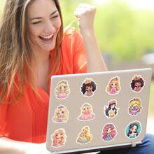 50pcs Cartoon Skirt Princess Stickers, Kindergarten Children's Toys Graffiti, Beautiful Princess Stickers For Girls - Multicolor - View 2