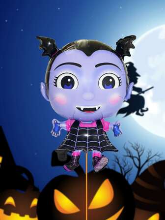 1入組黑暗的外星人形狀鋁箔小氣球,萬聖節派對場景裝飾用品和氛圍增強