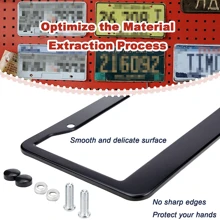 Matte Black License Plate Frames - License Plate Covers, 2 Packs Universal Aluminum Tag Frame for Front and Rear Car Tags. - Black - View 5