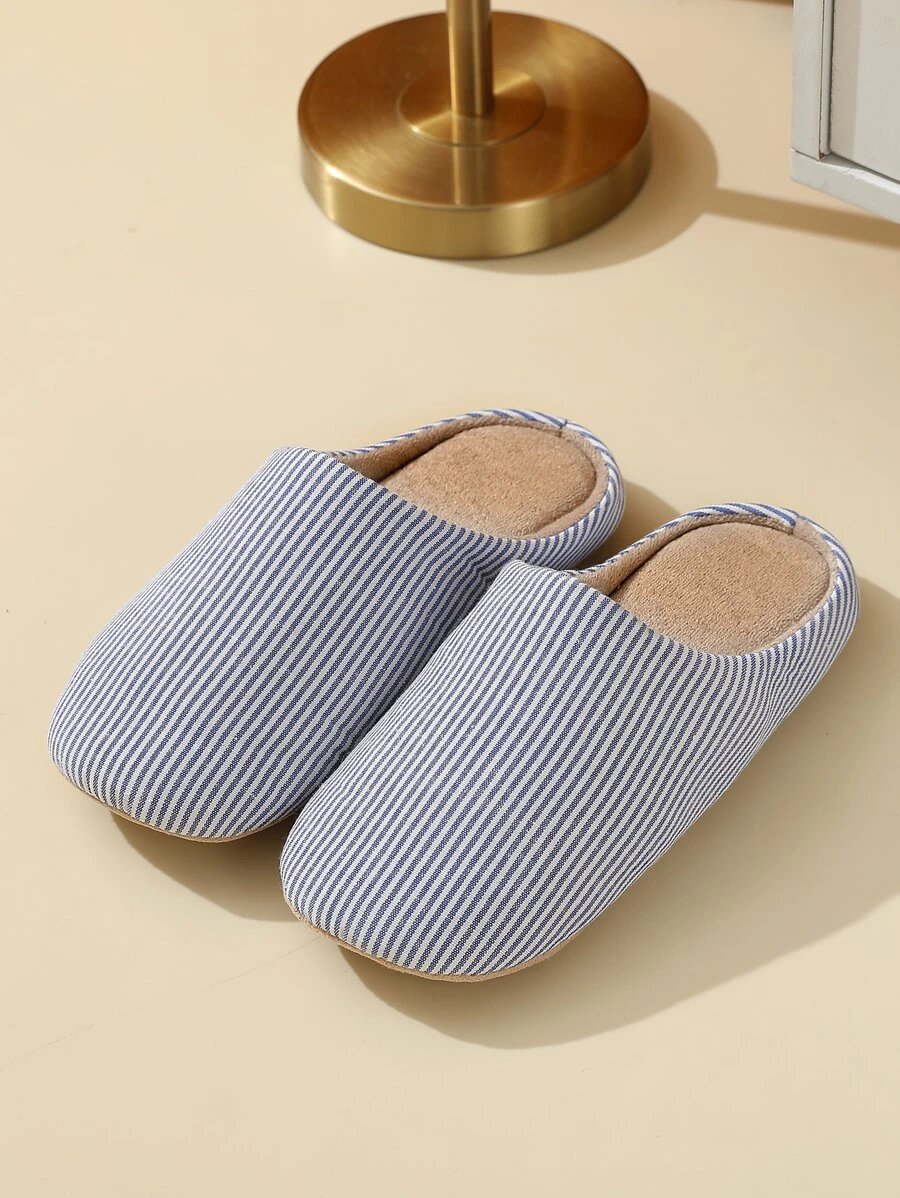 1雙日式柔軟的防滑室內家居拖鞋,中性輕便情侶拖鞋適合春天&秋天,合適的適用於木頭地面,安靜 - 藍色 - 查看 1