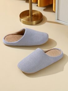 1雙日式柔軟的防滑室內家居拖鞋,中性輕便情侶拖鞋適合春天&秋天,合適的適用於木頭地面,安靜 - 藍色 - 查看 2