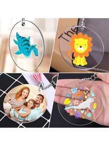 10 chiếc đĩa tròn trong suốt bằng Acrylic, mặt dây chuyền trang trí Giáng sinh tự làm - Trong sáng - Xem 11