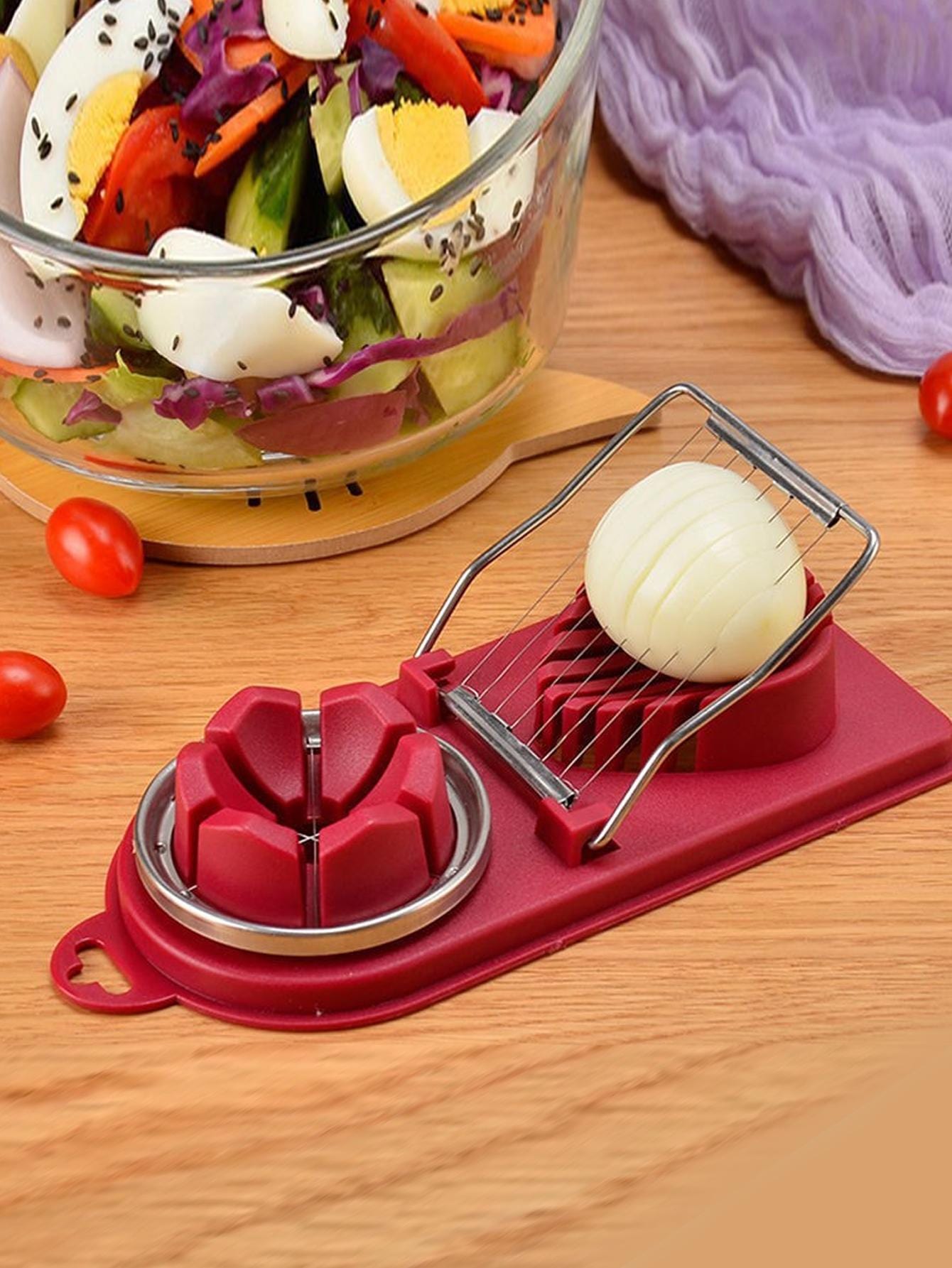 1pc Multitasking Egg Slicer, Kitchen Tool For Cutting And Peeling Eggs