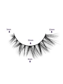 MAGEFY 7Pairs Of Natural Cross Full False Eyelashes,Thick Curling Fluffy Eyelashes For Party Use Manga Eyelashes, Travel Essentials - 黑色 - 查看 3