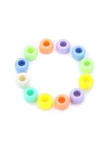 200颗混色透明闪光小马珠，适用于发饰、编织、工艺品制作，也可用于制作手链和珠宝。 - 彩色 - 查看 4