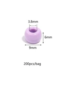 200颗混色透明闪光小马珠，适用于发饰、编织、工艺品制作，也可用于制作手链和珠宝。 - 彩色 - 查看 3