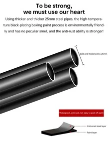 Multi-Function Clothes Storage Rack Modern Simple Free-Standing Coat Rack With Drying Function For Home - Black - View 5