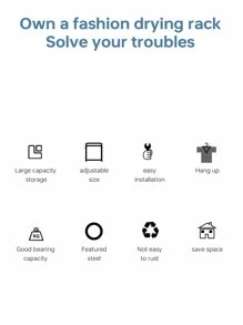 Multi-Function Clothes Storage Rack Modern Simple Free-Standing Coat Rack With Drying Function For Home - Black - View 3