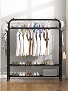 Multi-Function Clothes Storage Rack Modern Simple Free-Standing Coat Rack With Drying Function For Home - Black - View 1