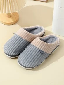 1 Paar Herren Thermo Hausschuhe für Innenbereich Verwendung, Winter, rutschfest, warm, Premium Navy Blau Plüsch Hausschuhe