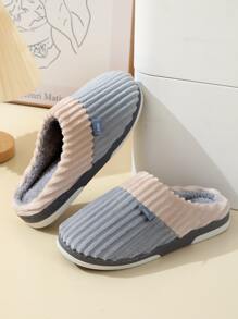 1 Paar Herren Thermo Hausschuhe für Innenbereich Verwendung, Winter, rutschfest, warm, Premium Navy Blau Plüsch Hausschuhe