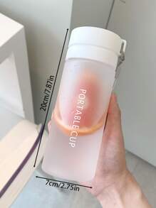 1 pieza Vaso de agua de plástico blanco de gran capacidad y de doble capa simple, 600ml, Botella de agua - Blanco - Ver 3