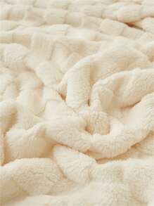 Solid Color Blanket, Waffle Pattern Simple Style Polyester Fiber Rectangle Soft Warm Washable Blanket, Suitable For Bed, Sofa, Car