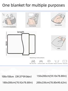 Solid Color Blanket, Waffle Pattern Simple Style Polyester Fiber Rectangle Soft Warm Washable Blanket, Suitable For Bed, Sofa, Car
