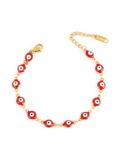 Pulseras De Ojo Turco Mal De Ojo De Acero Inoxidable Con Esmalte Para Mujeres, Pulsera De De Mal De Ojo Colorida De Joyería Femenina Regalo