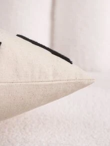 1pc Canvas Embroidered Bat Halloween Pillow Cover - Black and White - View 4