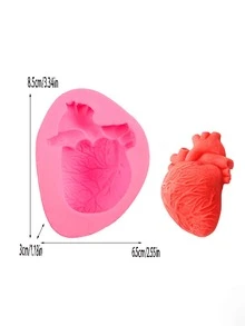 3d Molde de silicona en forma de corazón para decoración de pasteles - Rosa - Ver 6