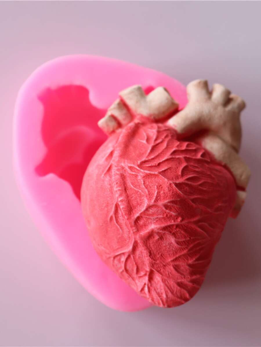 3d Molde de silicona en forma de corazón para decoración de pasteles - Rosa - Ver 1