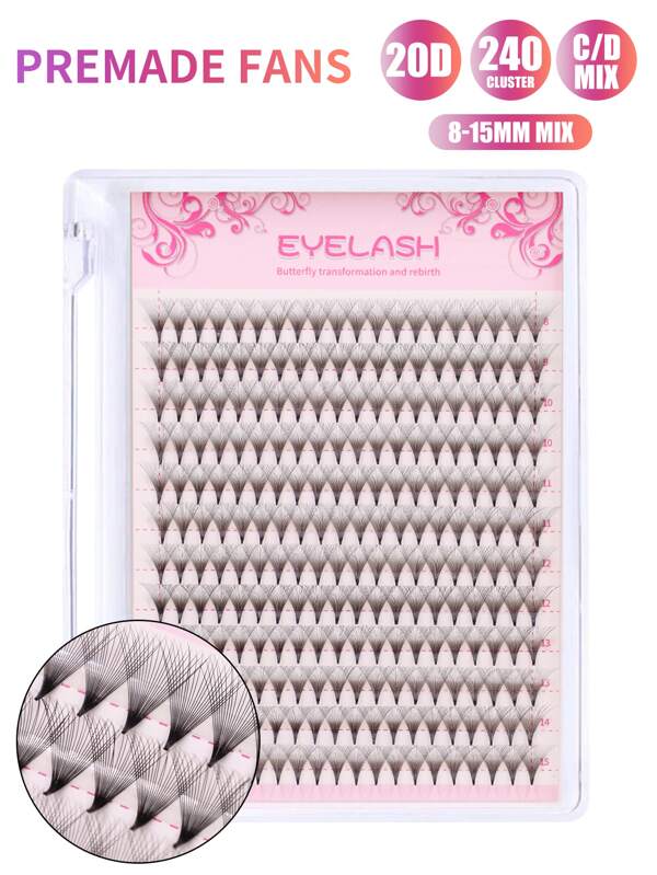20D Handmade Mink Individual Cluster Russian Volume Eyelash Extensions Premade Fan Lashes