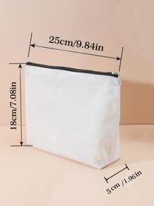 1pc Floral Letter R Print Fashionable Cosmetic Bag - Multicolor - View 4