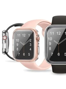 Transparent Tpu Protective Case Compatible With Apple Watch Series 8/ Ultra Watch 7, Shockproof - Clear - View 4