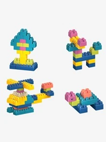 88入組塑膠建築模組玩具套裝在便攜禮物盒,教育性建造玩具適用於兒童 - 彩色 - 查看 1