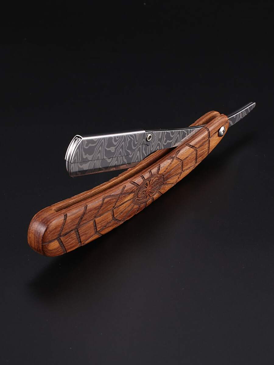 Navaja de barbero para afeitar la barba de los hombres (cuchillas no incluidas) - Marrón - Ver 1