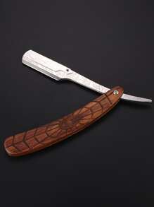 Navaja de barbero para afeitar la barba de los hombres (cuchillas no incluidas) - Marrón - Ver 2