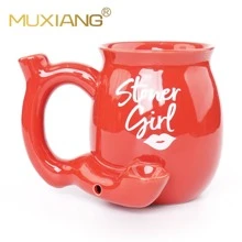 1 Taza De Café De Cerámica Roja Con Forma De Pipa - Rojo - Ver 1