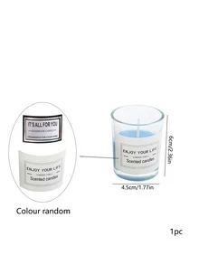 1入組隨機風格透明玻璃杯子香薰蠟燭適用於節日裝飾,派對用品 - 彩色 - 查看 6