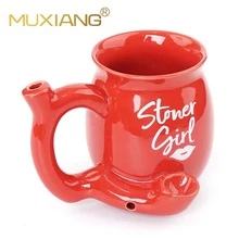 1 Taza De Café De Cerámica Roja Con Forma De Pipa - Rojo - Ver 2