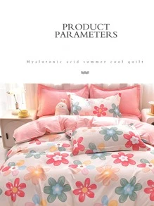 4入組花卉圖案粉色床單套裝全部季節床上用品 - 花 - 查看 2