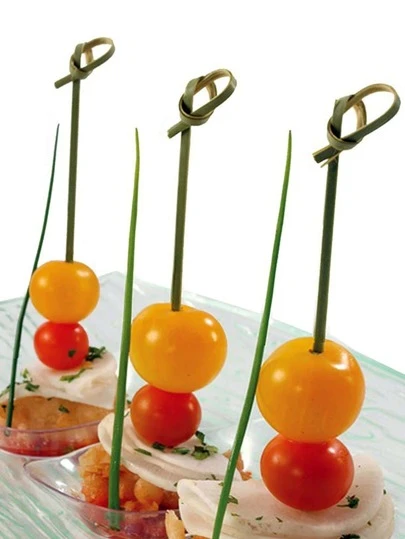 100pcs Disposable Fruit Pick Skewer With Knot - Great For Fruit & Dessert Decoration, Holiday Parties, Wedding Banquets,Kitchen,Christmas Gift,School Supplies