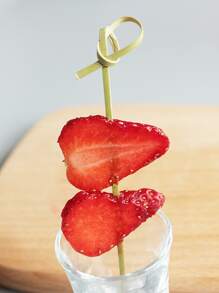 100 chiếc xiên trái cây dùng một lần có nút thắt - Thích hợp để trang trí trái cây và món tráng miệng, tiệc ngày lễ, tiệc cưới, nhà bếp, quà tặng Giáng sinh, đồ dùng học tập - Nhiều màu - Xem 3