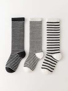 1 Stück/3 Paar Socken mit Kinder Schwarz und weiß für Knöchel - Schwarz und Weiss - Übersicht 2